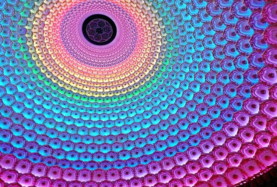 pink, blue, and yellow illustration, light, led, bulbs, energy HD wallpaper