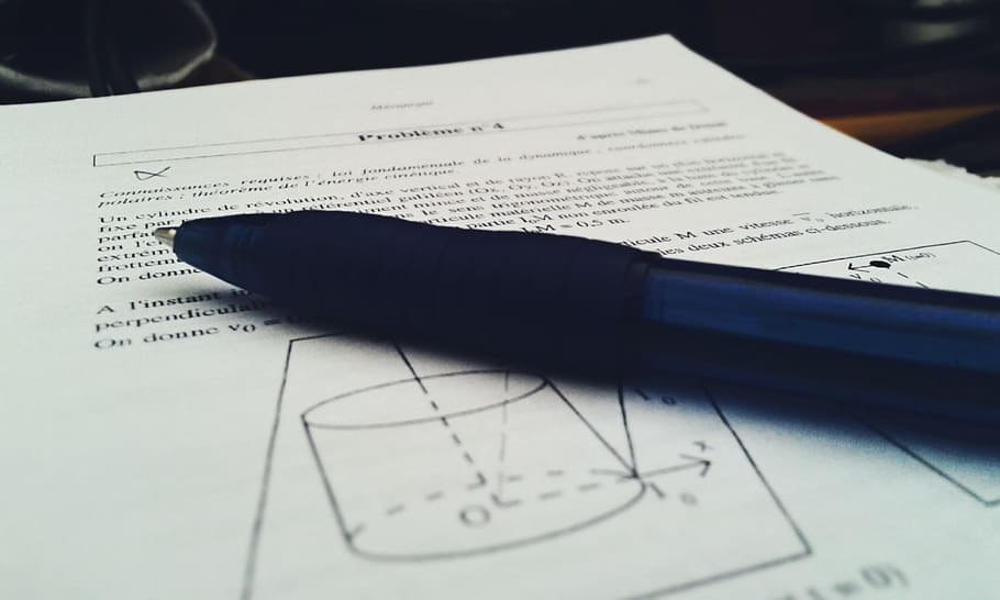 Black Ballpoint on Top of White Printer Paper, blur, close-up HD wallpaper