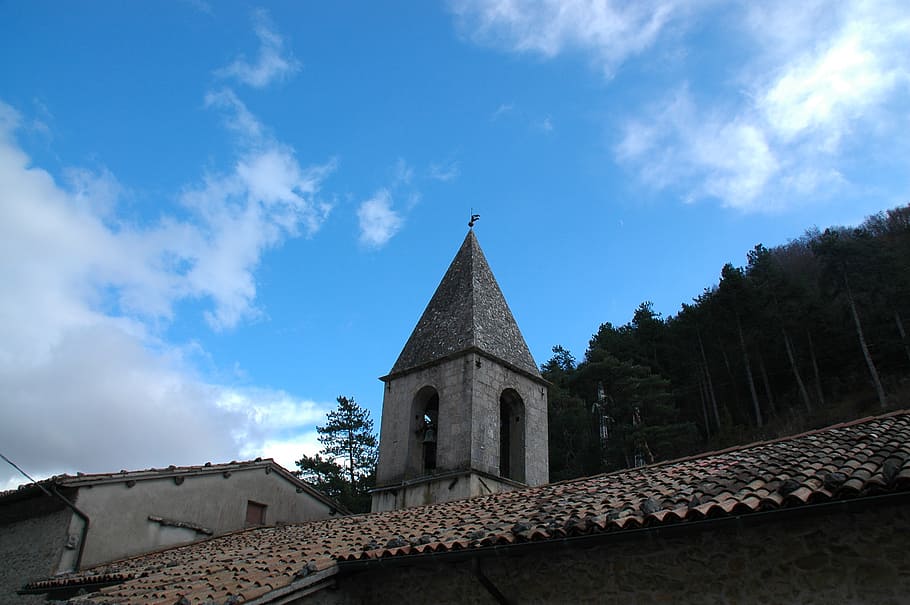 blue sky, campanile, roof, built structure, religion, architecture HD wallpaper
