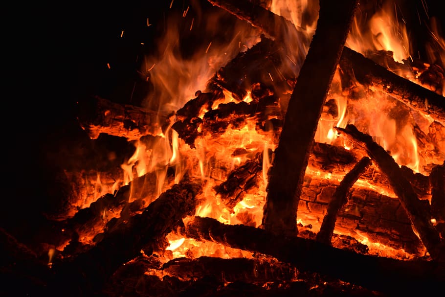 HD wallpaper: fire, flames, firewood, bonfire, fireplace, hot, heat ...