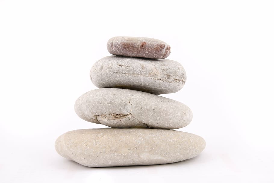 photo of pile of rock, the stones, on a white background, zen, HD wallpaper