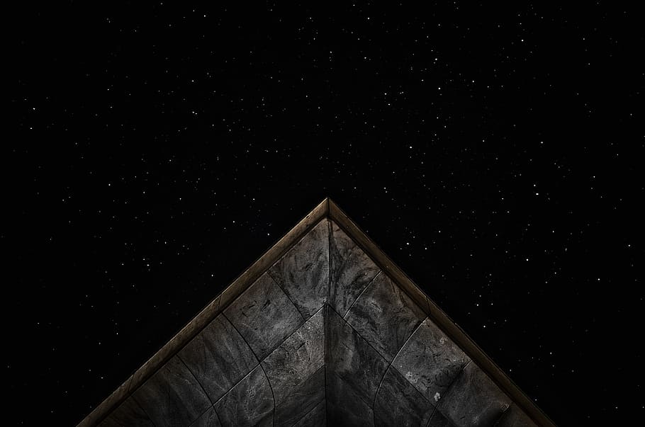 gray roof under starry sky at nighttime, untitled, brown, concrete HD wallpaper