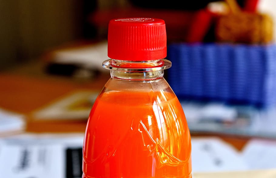 drink, bottle, orange, plastic bottle, thirst, refreshment HD wallpaper