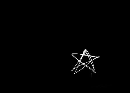 white star illustration, contrast, dark, evening, drawing, flashlight HD wallpaper