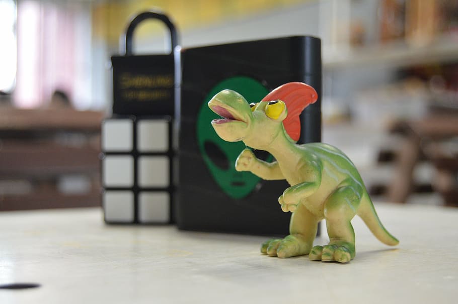 dinosaur, padlock, alien, animal representation, indoors, mammal HD wallpaper