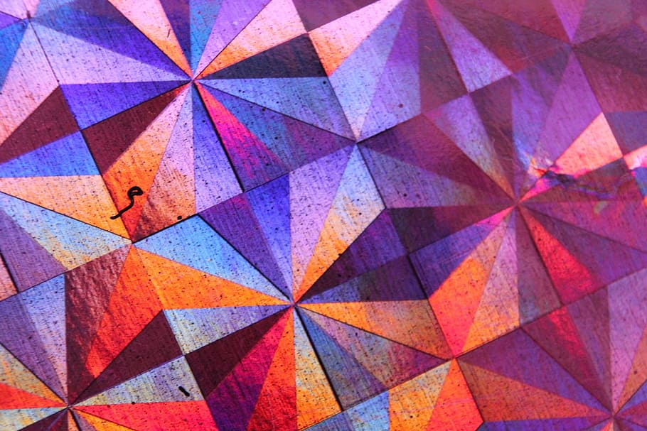 purple, orange, and blue abstract painting, colourful, background HD wallpaper