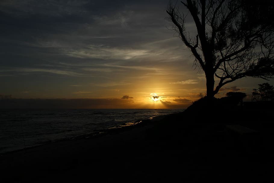 ocean, sunrise, cloud, sky, sea, sunset, water, beach, nature HD wallpaper