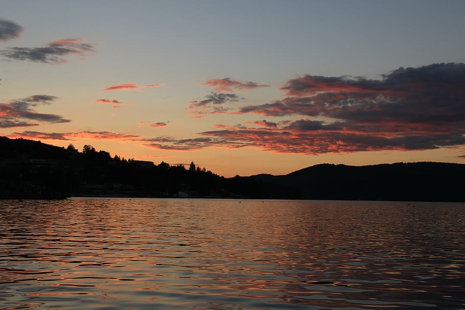 surface, water, water-level, sky, reflection, sunset, nature HD wallpaper
