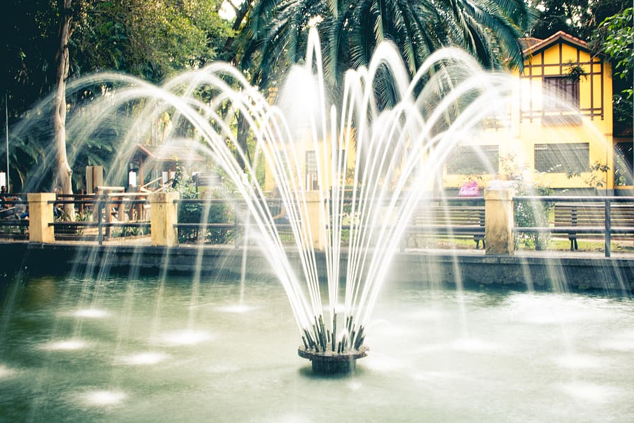 water, source, wet, flow, liquid, fall, motion, architecture HD wallpaper