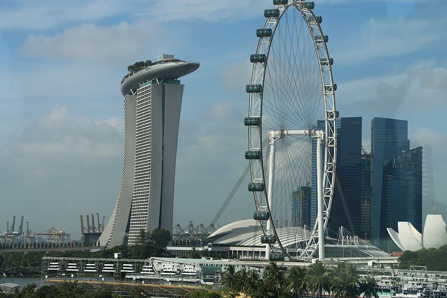 white ferris wheel during daytime, architecture, urban Scene HD wallpaper