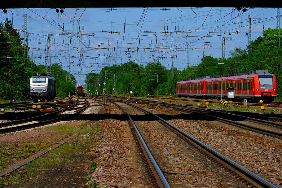 railway system, gleise, seemed, travel, train, traffic, transport, HD wallpaper