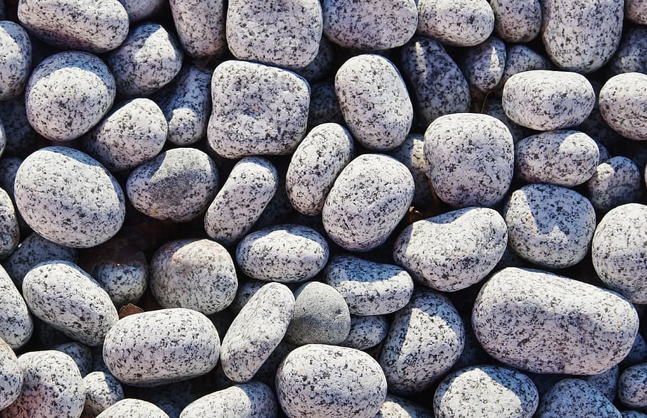 bundle of gray stones, pebbles, background, structure, texture, HD wallpaper