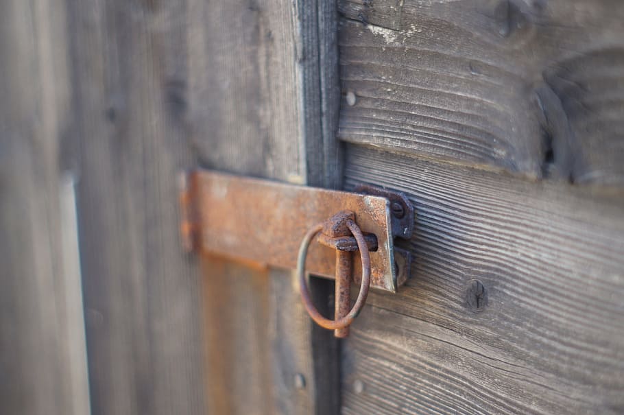 shed, lock, clasp, wood, shallow depth, building, garden shed HD wallpaper