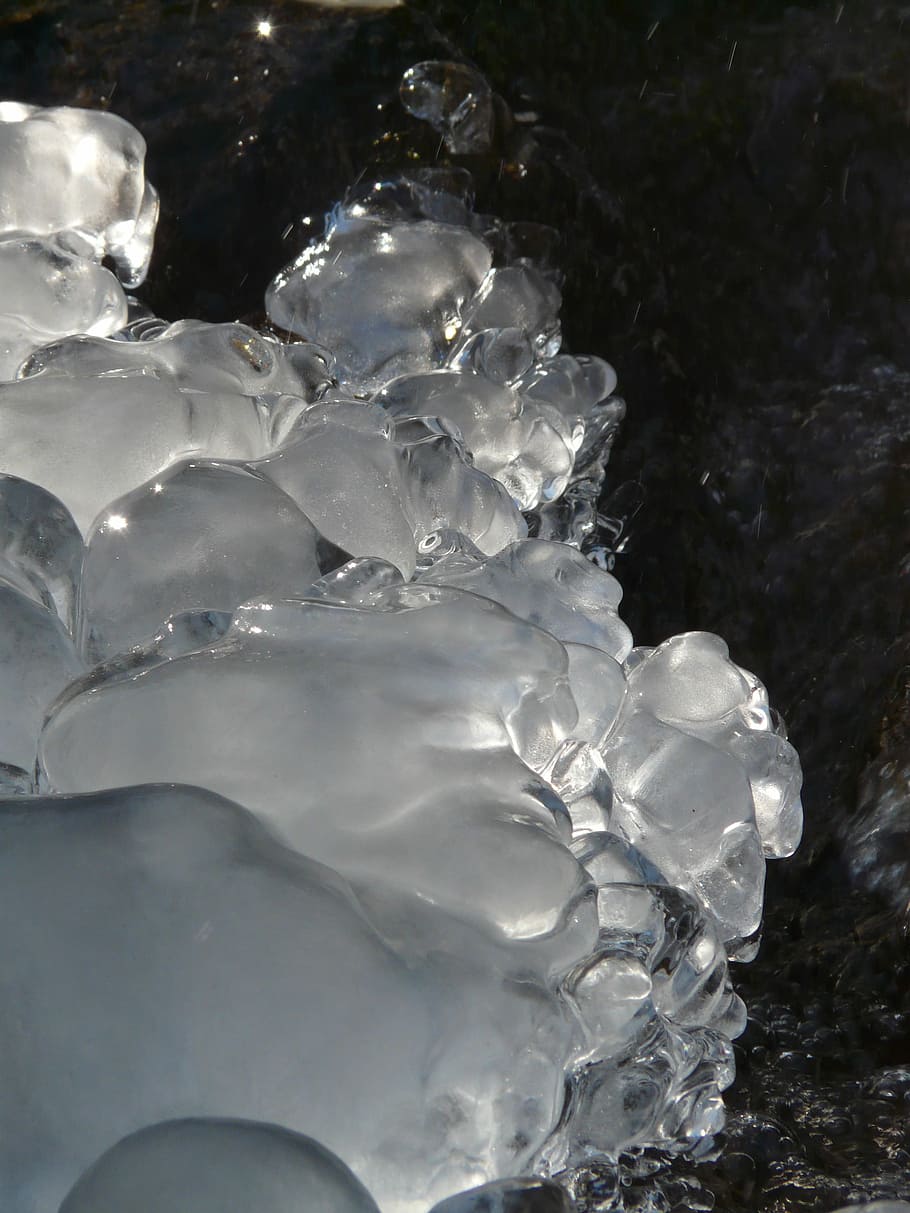 Block, Ice, Water, block of ice, eiskristalle, crystals, iced, HD wallpaper