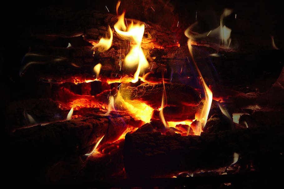 fire, fireplace, flame, burn, hot, wood, burning, heat - temperature HD wallpaper