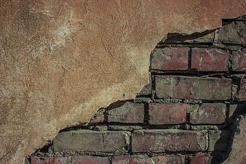 brown concrete bricks, wall, stone, old, dirty, background HD wallpaper