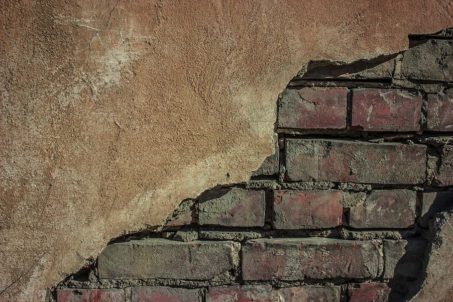 brown concrete bricks, wall, stone, old, dirty, background HD wallpaper