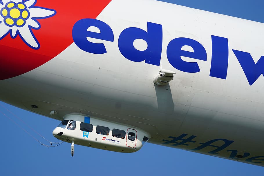 Event, Zeppelin, flugshow, transportation, blue, day, outdoors HD wallpaper
