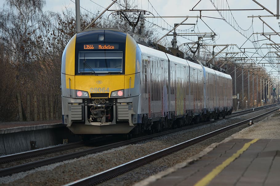 tracks, railway, train, rail transportation, train - vehicle HD wallpaper
