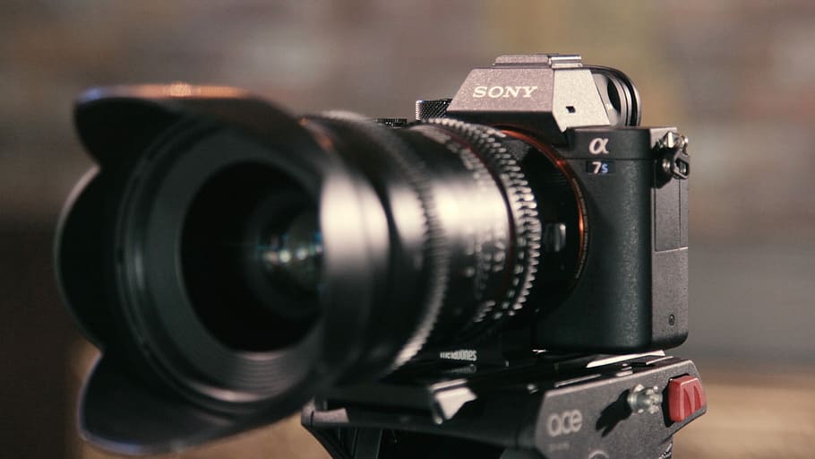 closeup photo of Sony OX 7s camera, black Sony Alpha 7s camera HD wallpaper