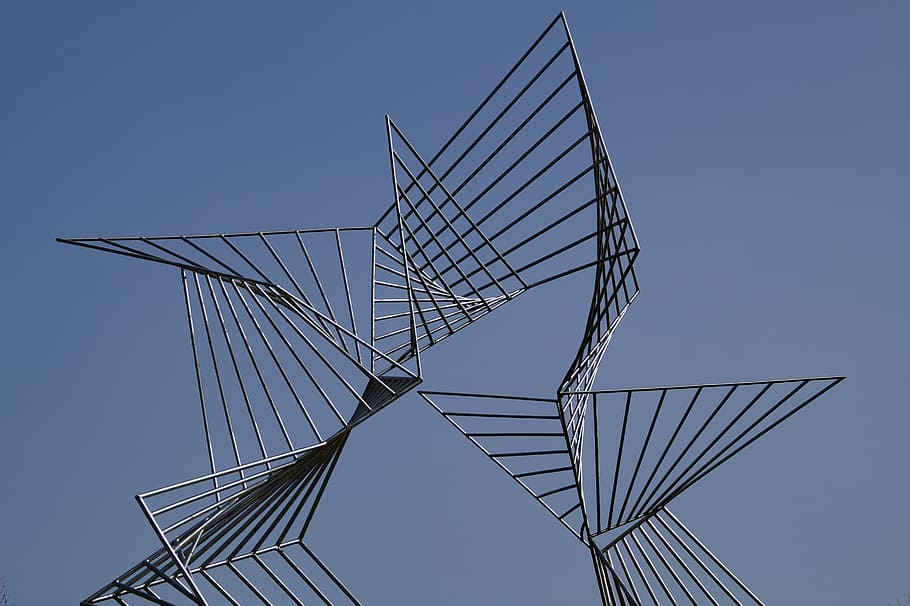 sky, sculpture, modern, pattern, structure, texture, art, modern art HD wallpaper