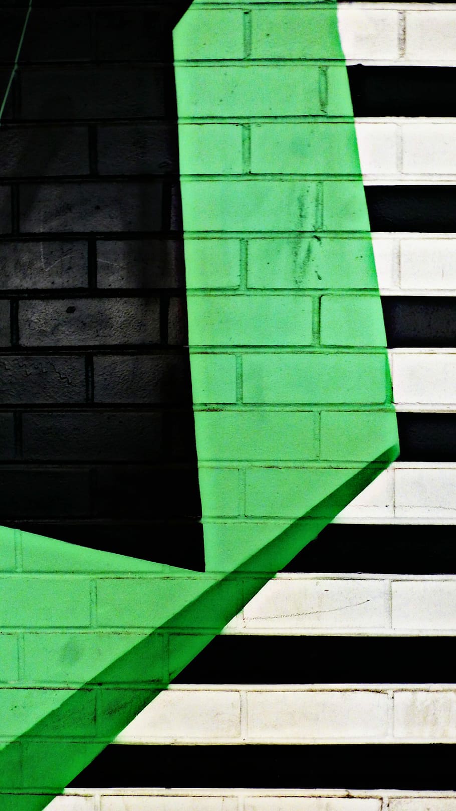 Wall Art, untitled, brick, brickwork, black, pattern, green color HD wallpaper