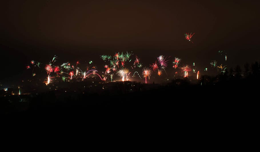 time lapse photography of fireworks, fireworks ahead, city, display HD wallpaper