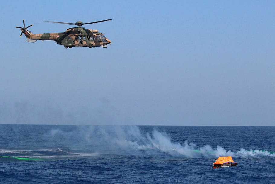 helicopter, search, recovery, military, coast guard, marine, HD wallpaper