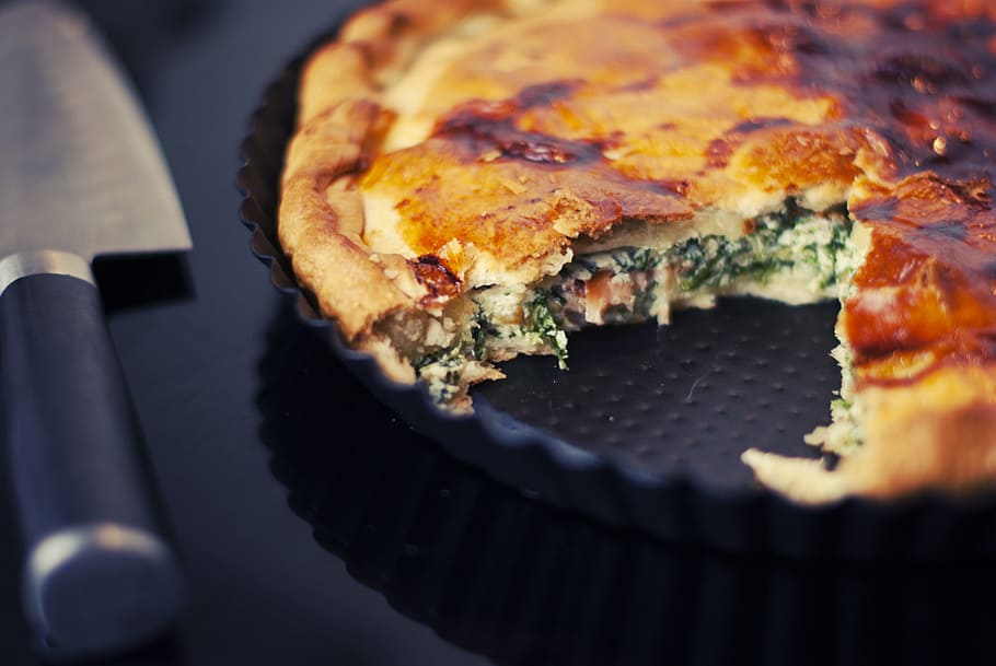 tart, spinach, food, baking, lunch, dinner, food and drink HD wallpaper