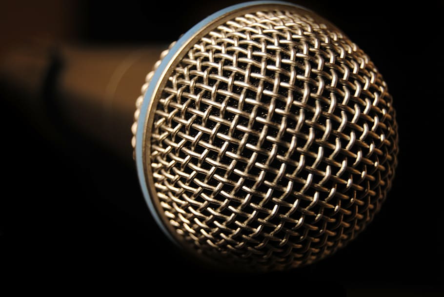 close-up photo of grey microphone, record, speak, talk, shure beta 58, HD wallpaper