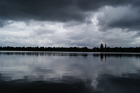 lake, rain, waters, atmosphere, drip, dark, night, weather HD wallpaper