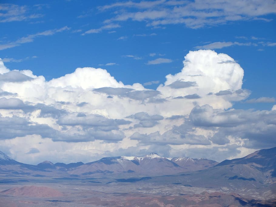 clouds, mountains, blue, white, sky, andes, landscape, cloud - sky HD wallpaper