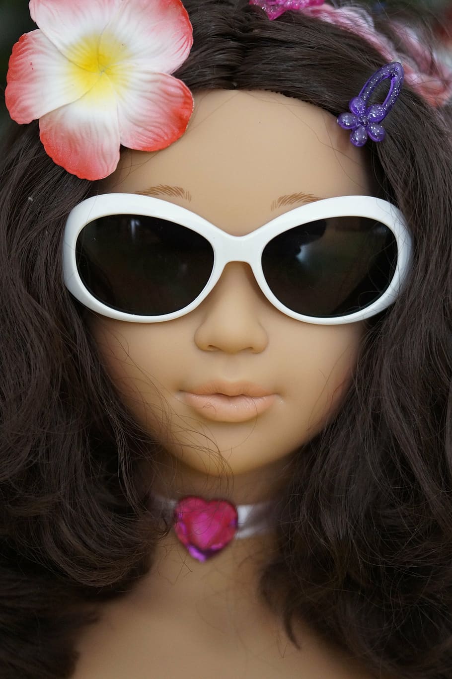 doll, display dummy, face, diva, head, sunglasses, doll face HD wallpaper