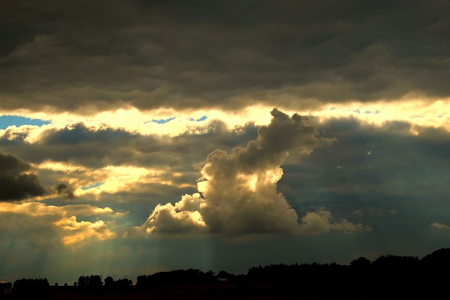 Clouds, Thunderstorm, sky, weather, forward, rain, landscape HD wallpaper