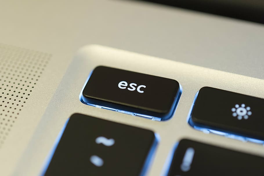 close up photography of escape button, key, keyboard, computer, HD wallpaper