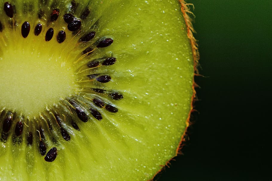 kiwi fruit macro photography, healthy, vitamins, food, green HD wallpaper