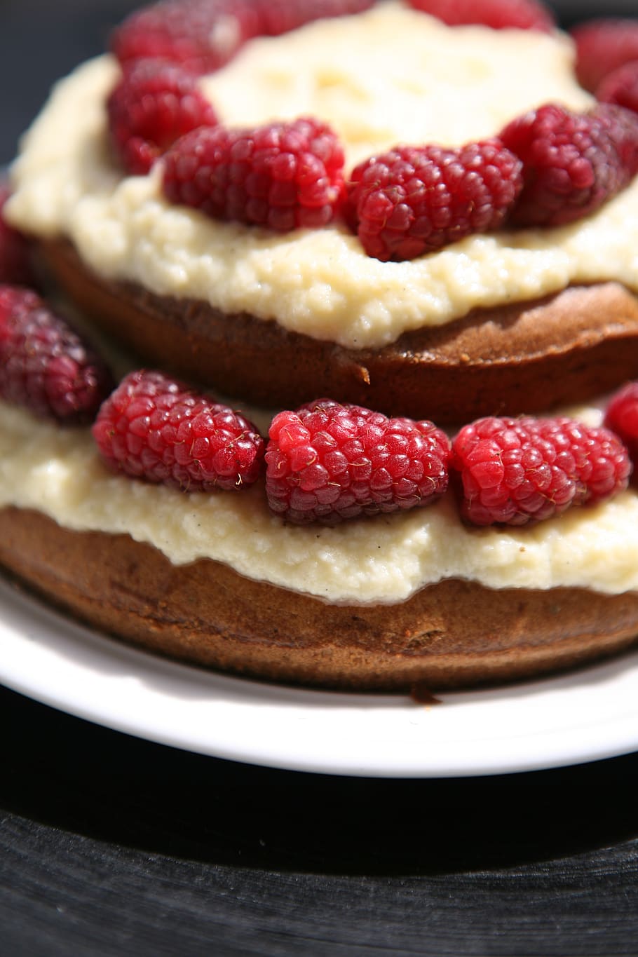 raspberry, cake, baking, sweet, custard, dessert, summer, beauty HD wallpaper