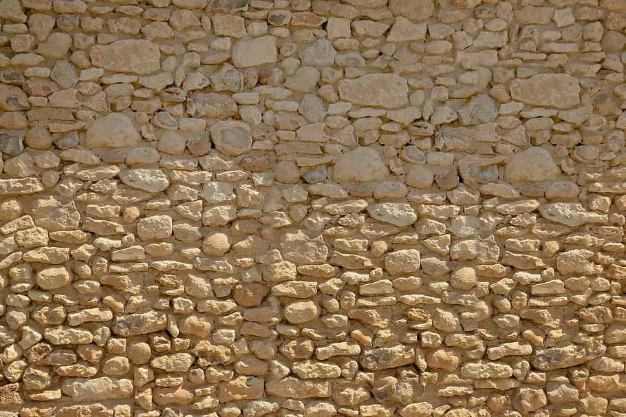 brown concrete brick wall, house wall, outer wall, stones, bricked, HD wallpaper