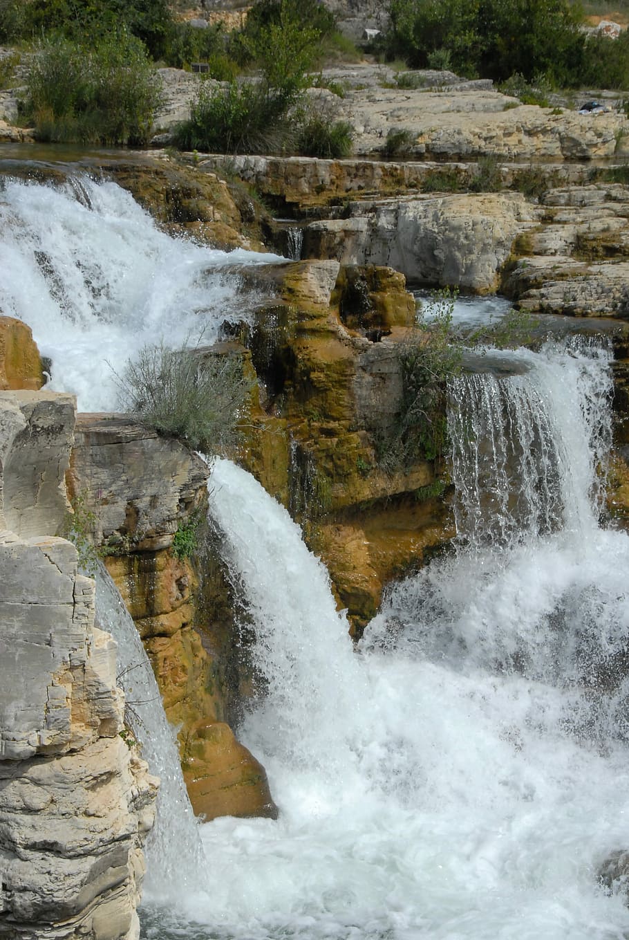 Cascade, Water, Nature, Waterfall, River, water courses, roche HD wallpaper