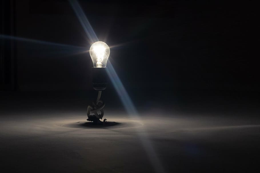 lighting LED bulb, lightbulb, lamp, hotspot, illuminated, lighting equipment HD wallpaper