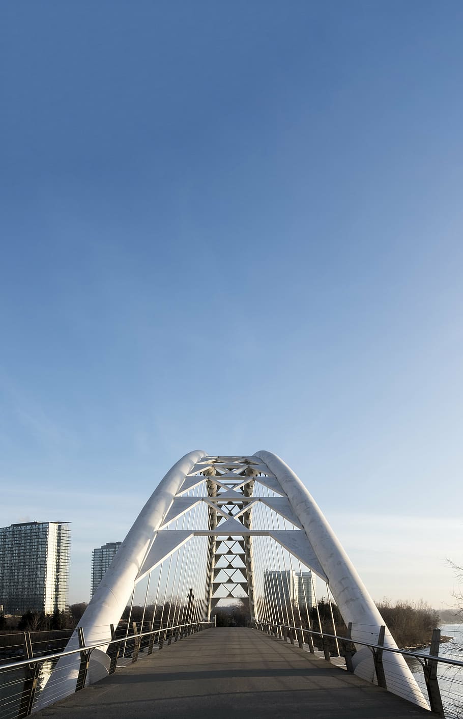 photography of white and gray concrete bridge at daytime, near HD wallpaper
