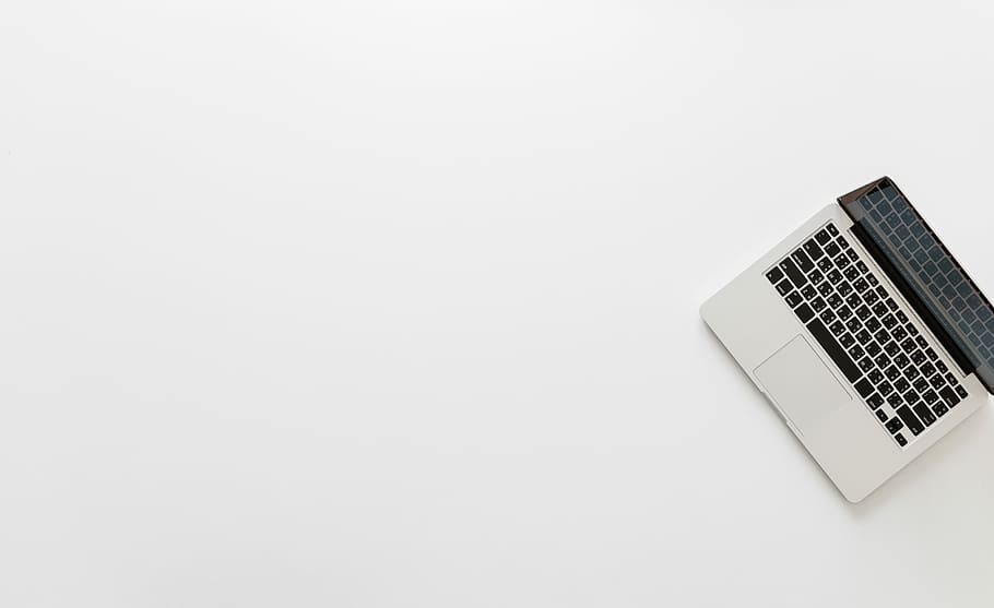 flat lay photography of MacBook Pro, minimalist, laptop, keyboard HD wallpaper