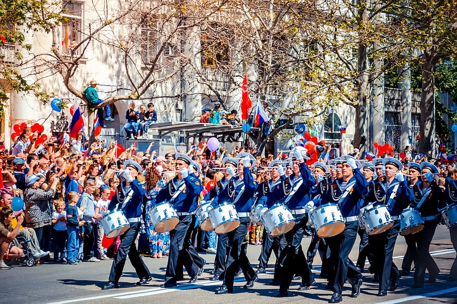 parade during daytime, victory day, sevastopol, holiday, 9maâ, HD wallpaper