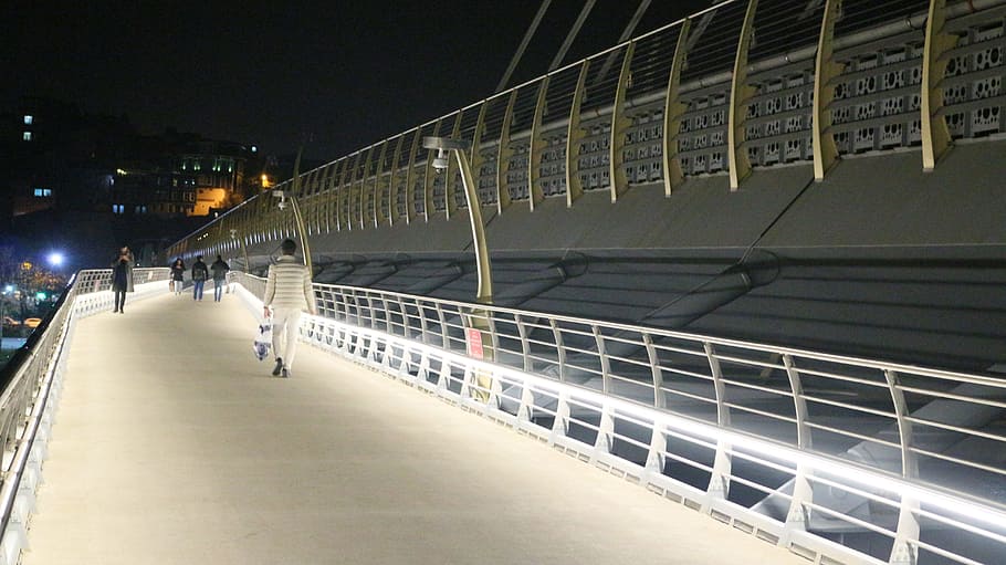 Bridge, Road, Light, Istanbul, in the evening, night, bridge - Man Made Structure HD wallpaper