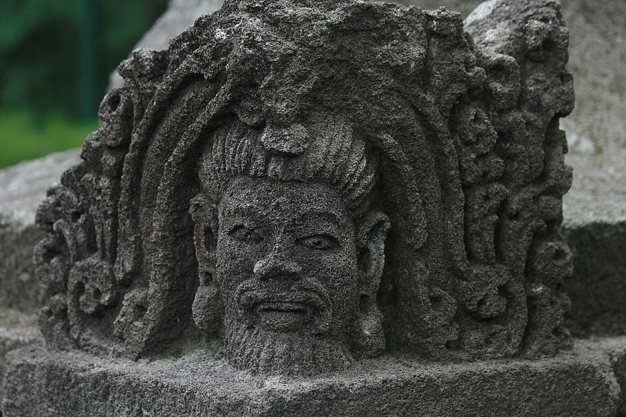 face, art, temple, ancient, culture, stones, dark, sculpture HD wallpaper