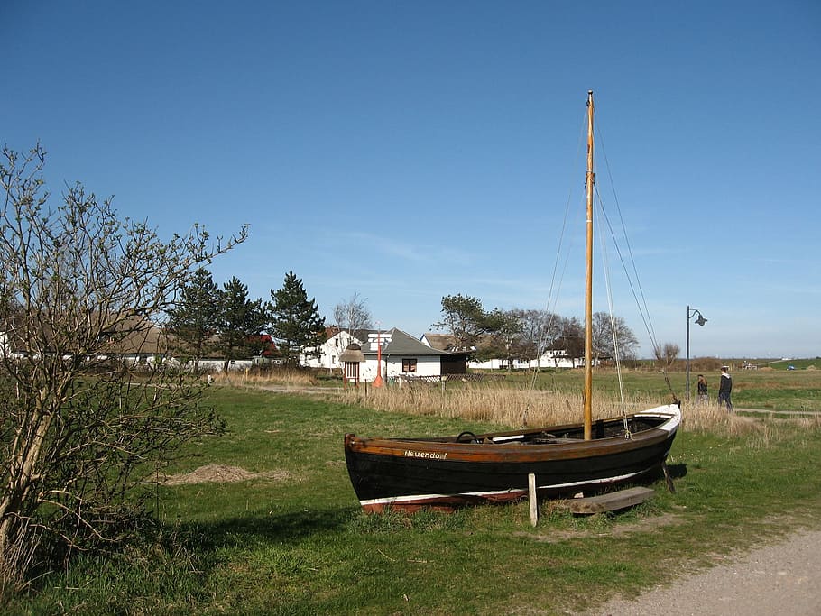hiddensee, new village, stranded, nautical Vessel, plant, transportation HD wallpaper