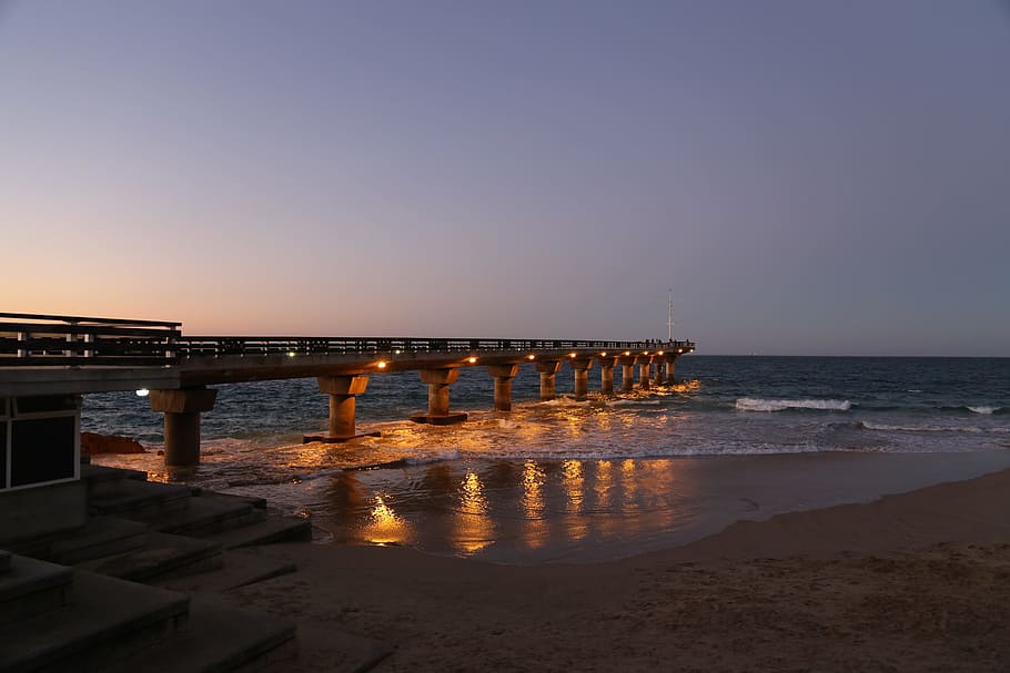 Port Elizabeth, South Africa, beach promenade, sea, sunset, sky, HD wallpaper