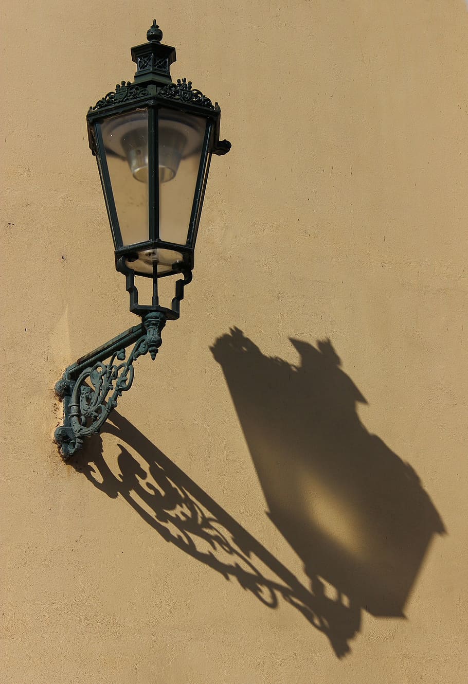 lantern, shadow, prague, lighting equipment, wall - building feature HD wallpaper