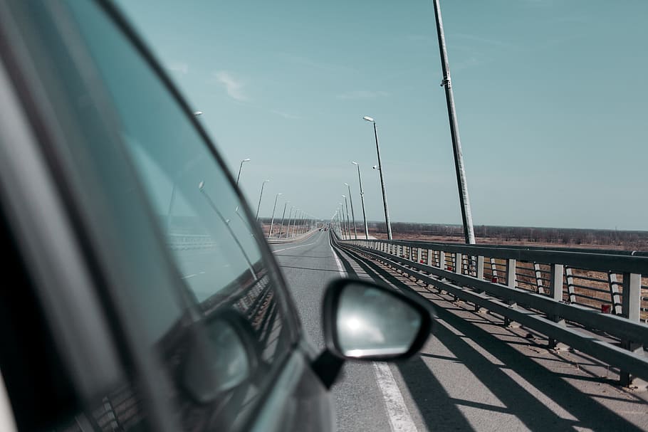 car on road, black vehicle traveling on road at daytime, monochrome HD wallpaper