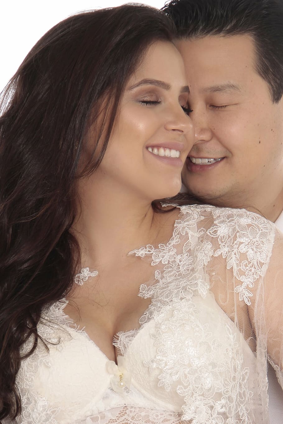 couple, love, two, bride, women, wedding, smiling, people, adult HD wallpaper